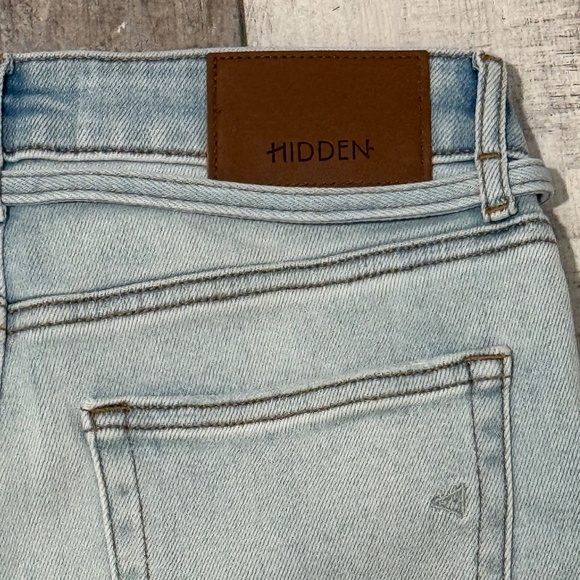 Hidden Ella Tie Waist Wide Straight Leg Denim Jean Women’s Size 27 Light Wash - Picture 12 of 13